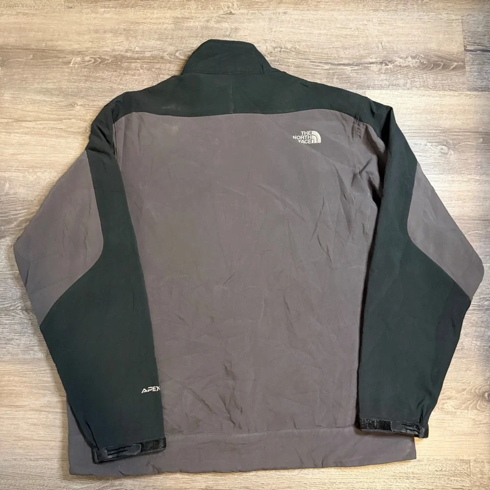 The North Face Apex Softshell Jacket Mens XL Charcoal Full Zip Fleece Lined